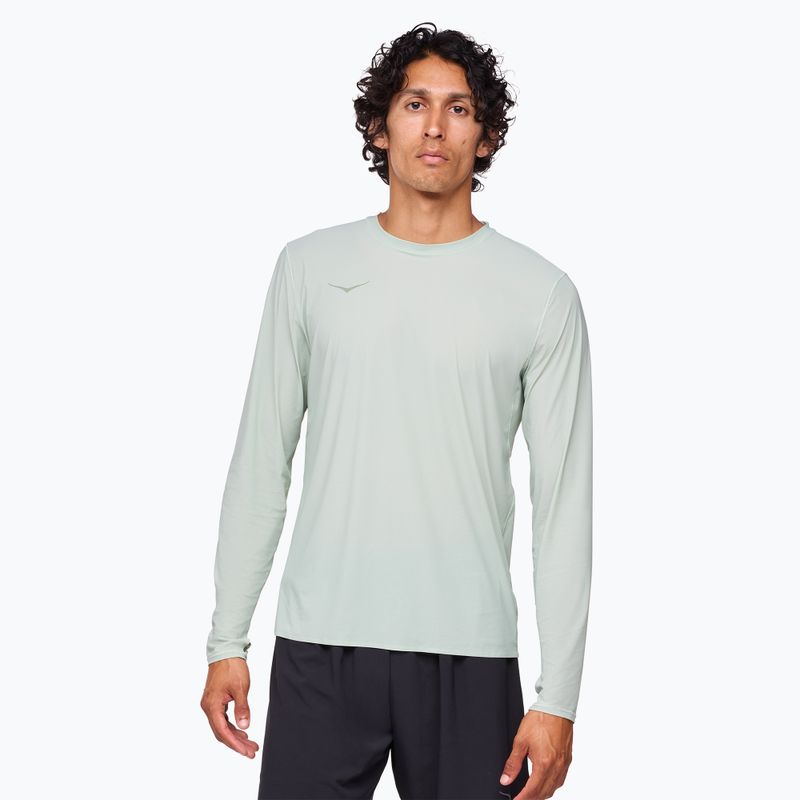 Pánské běžecké tričko Longsleeve  HOKA Airolite Run aloe vera