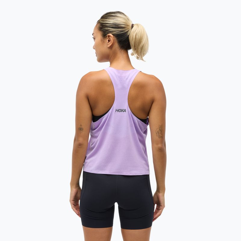 Dámské běžecké tričko HOKA Race Day Singlet aster flower 3