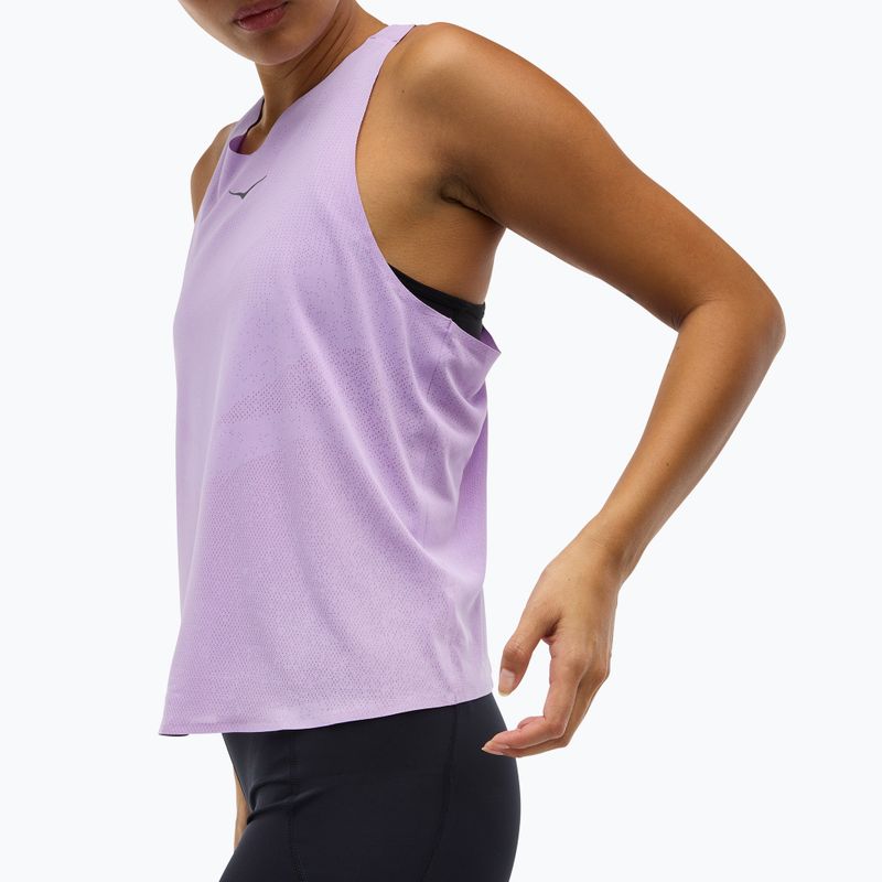 Dámské běžecké tričko HOKA Race Day Singlet aster flower 6