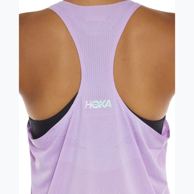 Dámské běžecké tričko HOKA Race Day Singlet aster flower 8