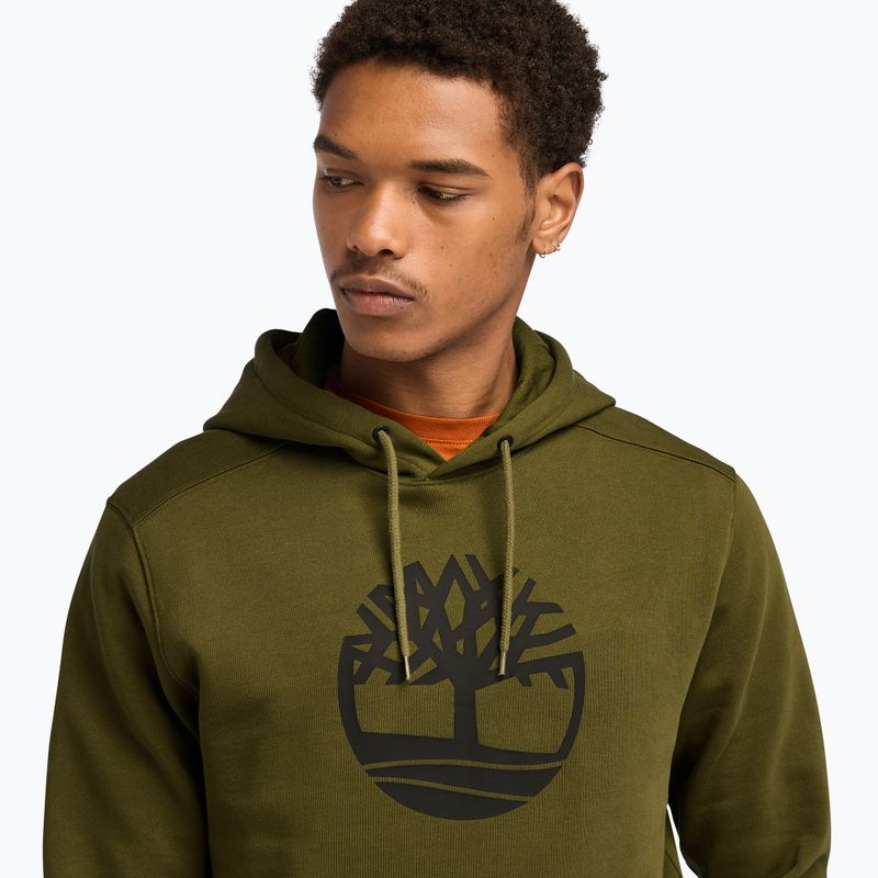 Pánská mikina  Timberland Tree Logo Hoodie dark olive 4