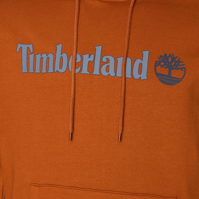 Pánská mikina  Timberland Linear Logo Hoodie umber 3