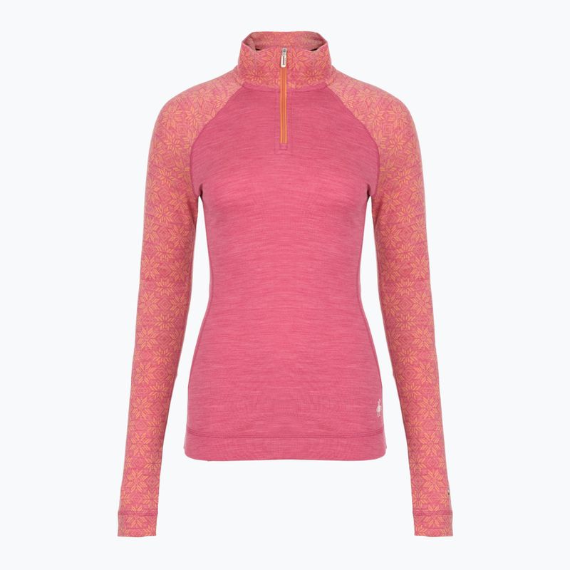 Dámská termo mikina  Smartwool Classic Thermal Merino Base Layer 1/4 Zip Boxed garden pink digi snow 3