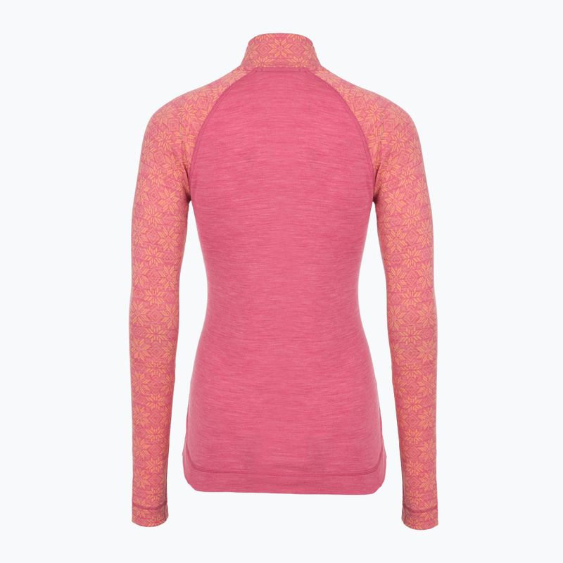Dámská termo mikina  Smartwool Classic Thermal Merino Base Layer 1/4 Zip Boxed garden pink digi snow 4