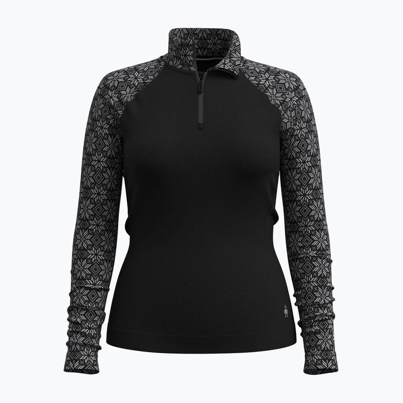 Dámská termo mikina  Smartwool Classic Thermal Merino Base Layer 1/4 Zip Boxed black digi snow 3