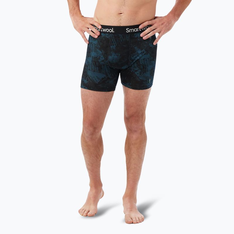 Pánské termo boxerky Smartwool Merino Print Boxer Brief twilight blue mountain 2