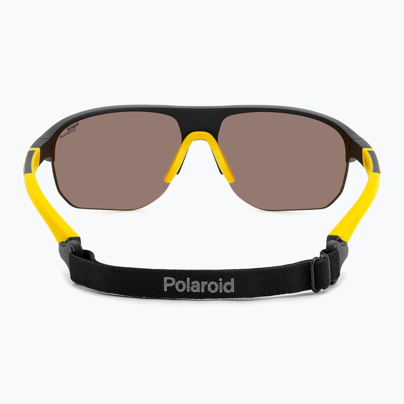 Pánské sluneční brýle Polaroid PLD 7059/S matné černožluté/zlaté polarizační brýle s vysokým kontrastem 4