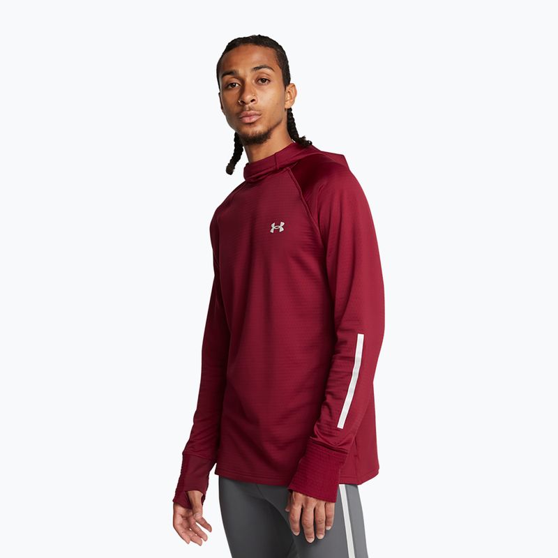 Pánská mikina  do biegania Under Armour Launch Elite CW Balaclava Hoody cardinal/reflective