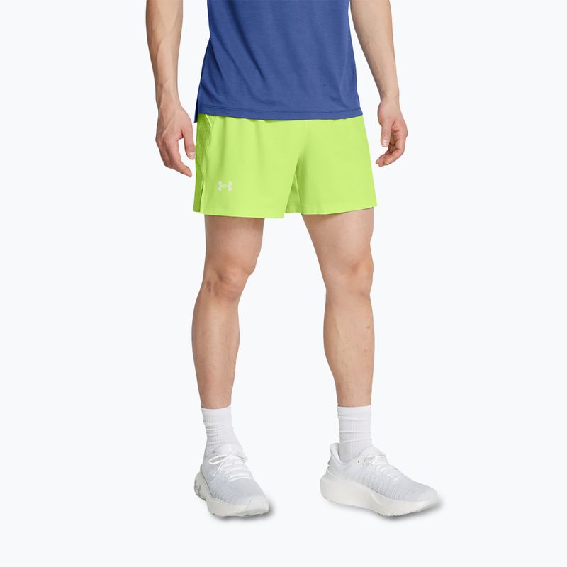 Pánské běžecké šortky  Under Armour Launch Elite 5" morph green/morph green/reflective