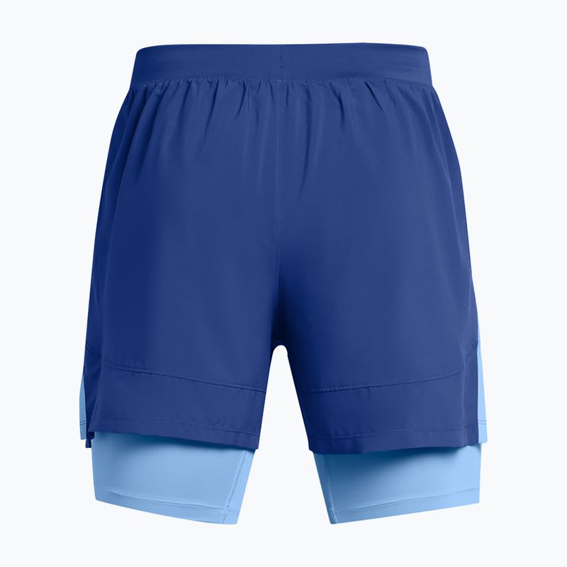 Pánské běžecké šortky Under Armour Launch 5" 2v1 tech blue/horizon blue/reflective 2