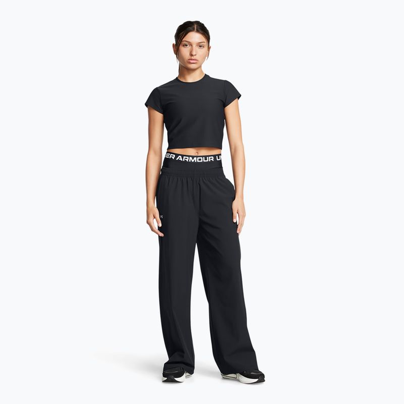 Dámské kalhoty Under Armour Rival Wide Leg black / white 2