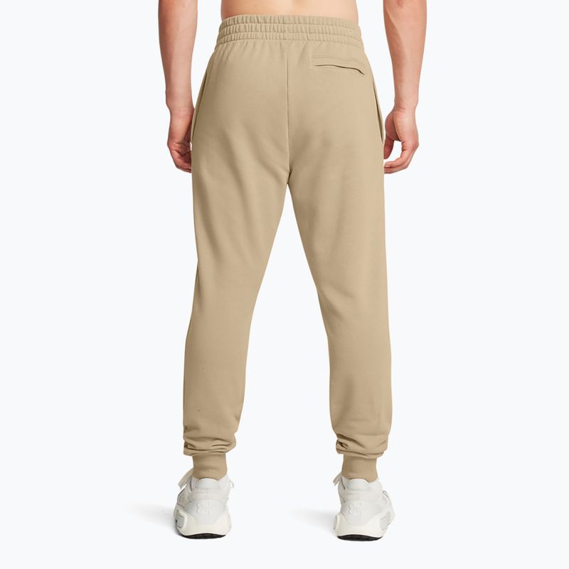 Pánské kalhoty Under Armour Rival Fleece Joggers city khaki/white 3