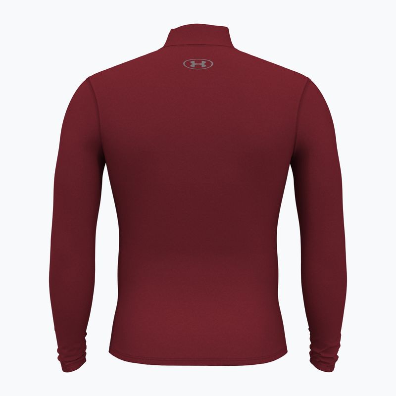 Pánské tričko longsleeve Under Armour Elite Mock CG cardinal/metallic silver 2