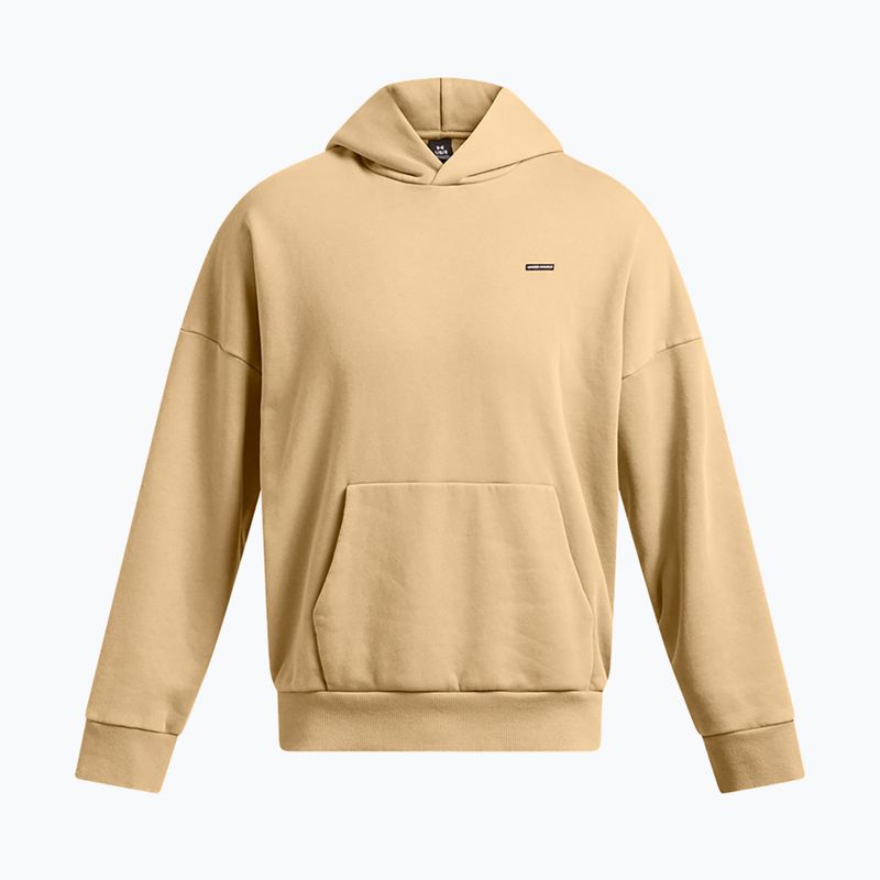 Pánská mikina  Under Armour Icon HWT Fleece Wash OS Hoodie camel/white 5