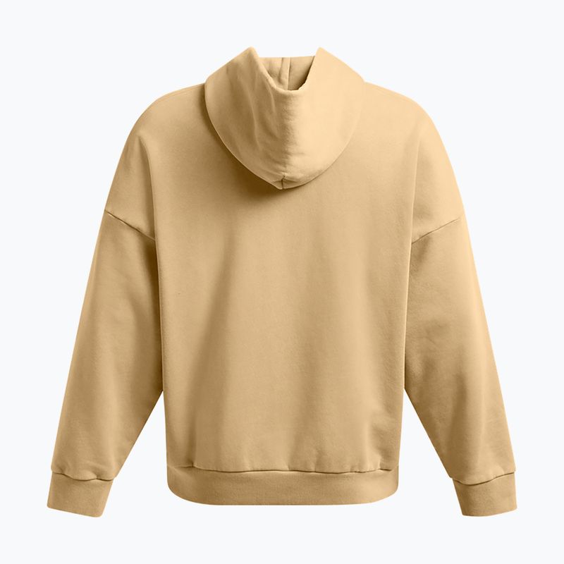 Pánská mikina  Under Armour Icon HWT Fleece Wash OS Hoodie camel/white 6