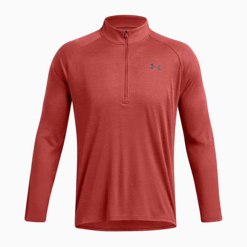 Pánské tričko Longsleeve Under Armour Tech Textured 1/2 Zip earthen orange/black