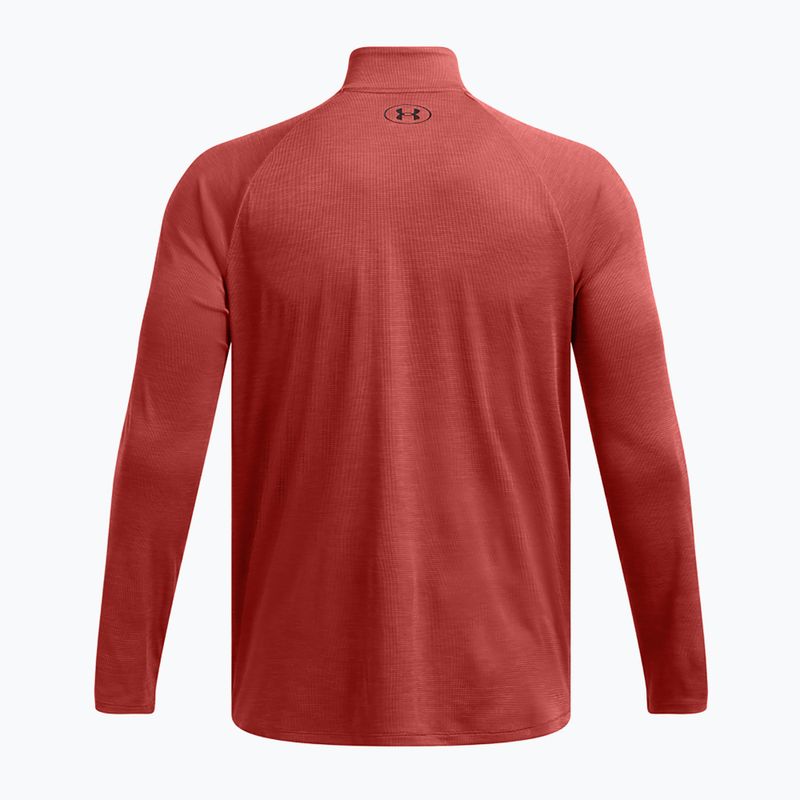 Pánské tričko Longsleeve Under Armour Tech Textured 1/2 Zip earthen orange/black 2