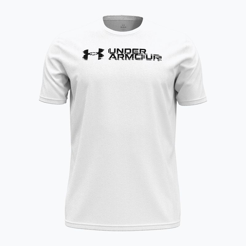 Pánské fitness tričko  Under Armour Sliced Wordmark 60/40S white/black