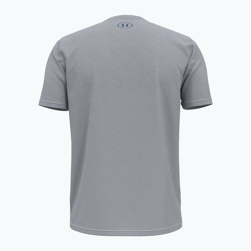 Pánské fitness tričko  Under Armour Sliced Wordmark 60/40S mod gray/tech blue 2