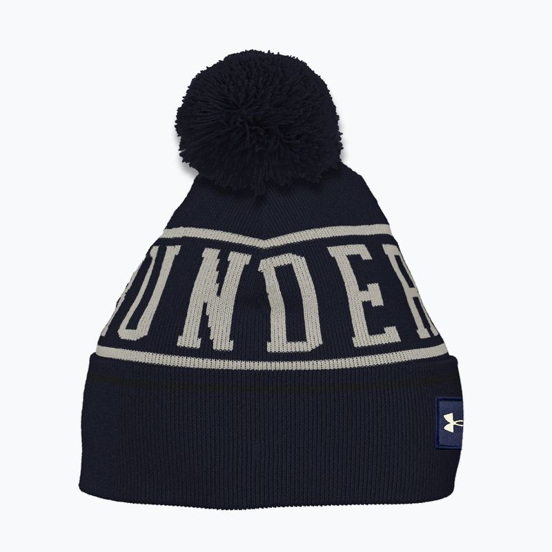 Pánská zimní čepice  Under Armour Halftime Pom Beanie midnight navy/summit white 5