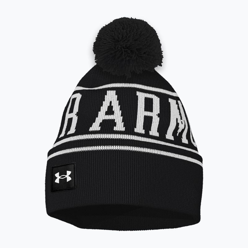 Pánská zimní čepice  Under Armour Halftime Pom Beanie black/white/white 3
