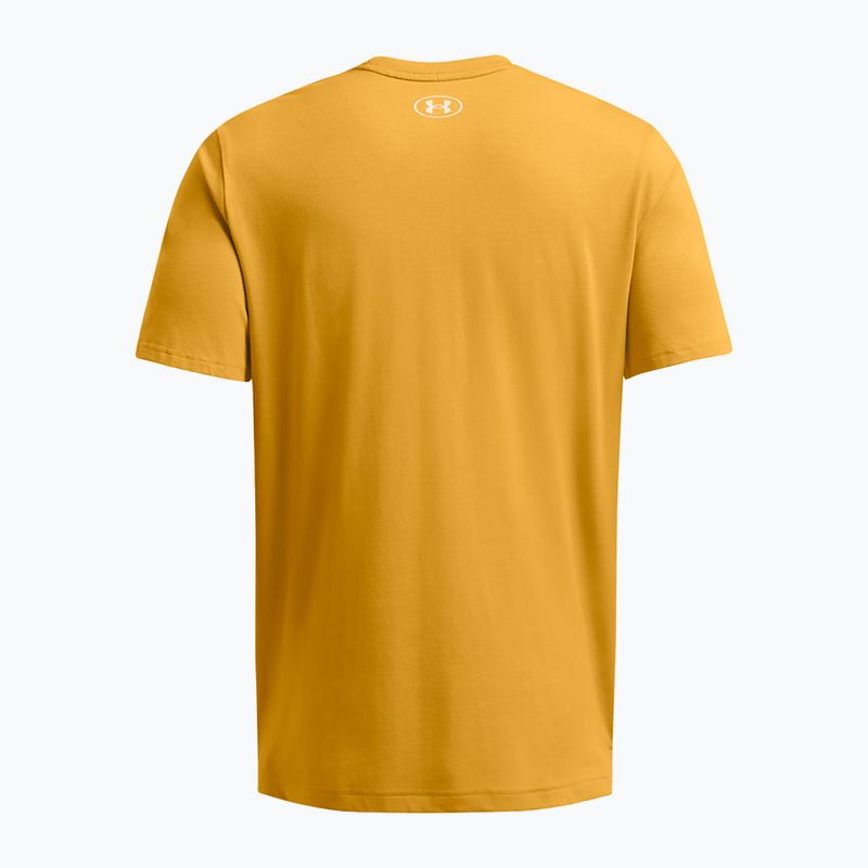 Pánské fitness tričko  Under Armour Project Rock Made Not Born golden yellow/steeltown gold 2