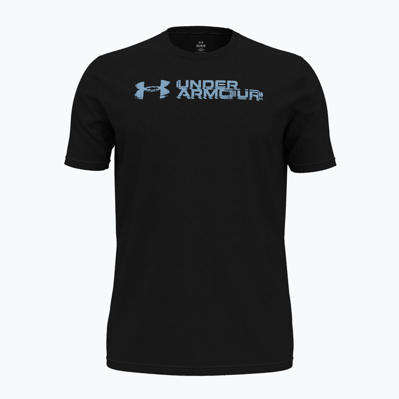 Pánské fitness tričko  Under Armour Sliced Wordmark 60/40S black/horizon blue