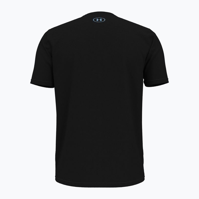 Pánské fitness tričko  Under Armour Sliced Wordmark 60/40S black/horizon blue 2