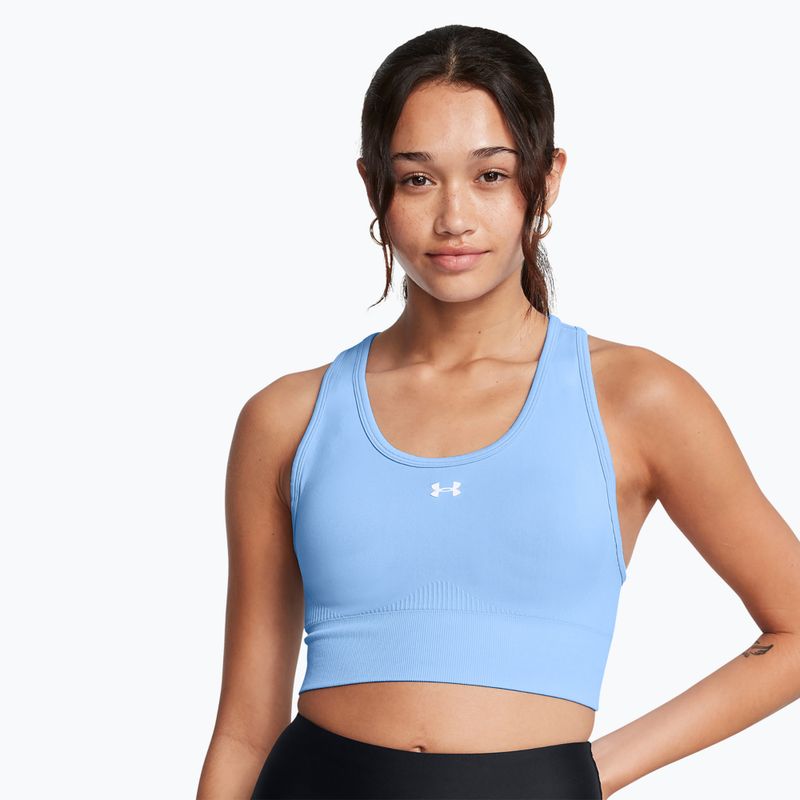 Fitness podprsenka  Under Armour Vanish Seamless Mid Branded horizon blue/white