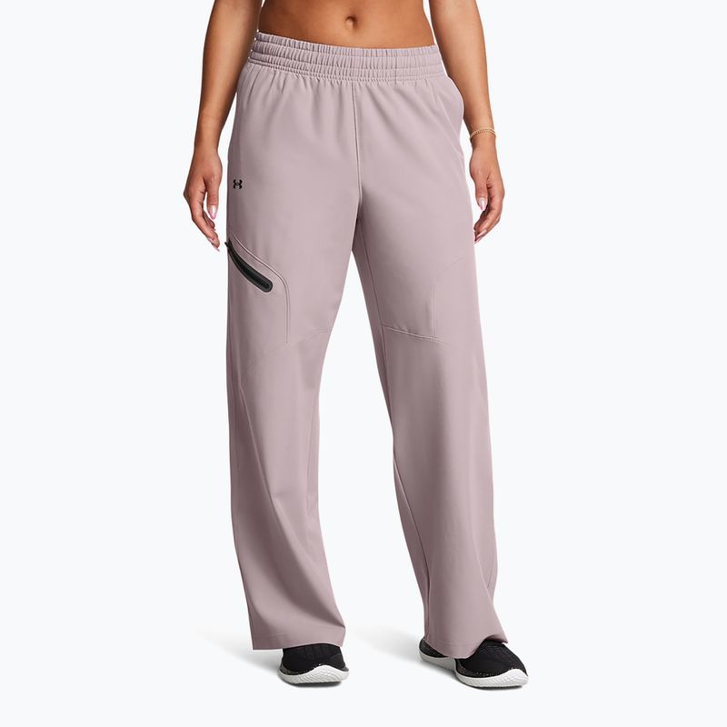 Dámské kalhoty Under Armour Unstoppable Woven Wide Leg tetra grey/black