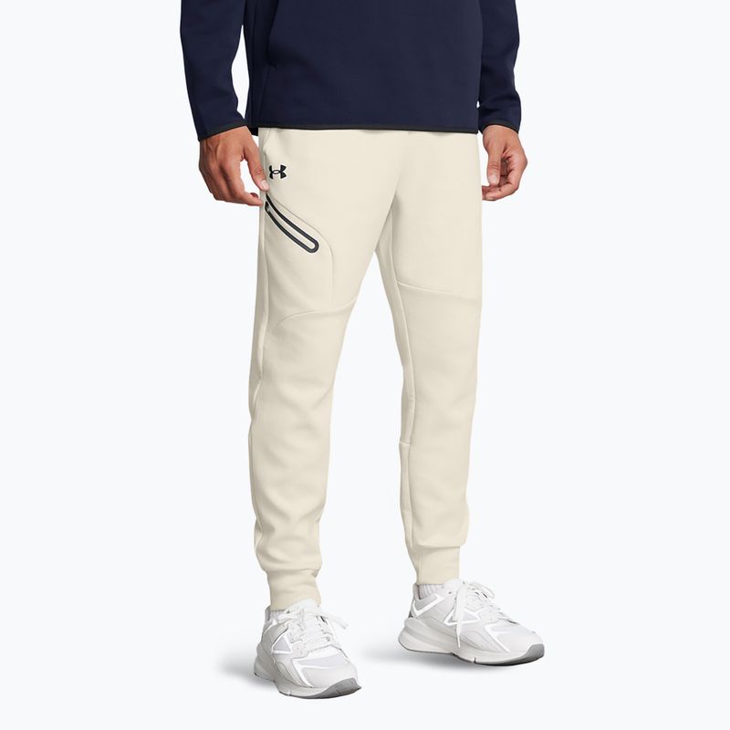 Pánské kalhoty  Under Armour Unstoppable Fleece summit white/black