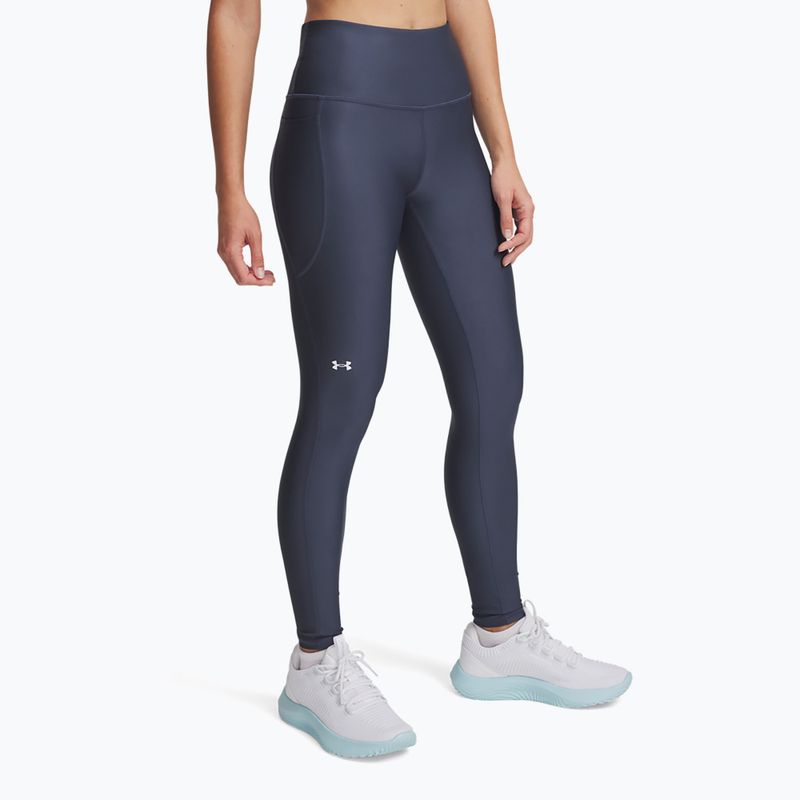 Dámské fitness legíny Under Armour HG Armour HiRise Downpour gray/white