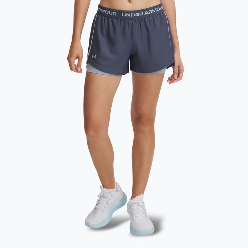 Dámské šortky Under Armour Tech Play Up 2in1 downpour gray / harbor blue / harbor blue