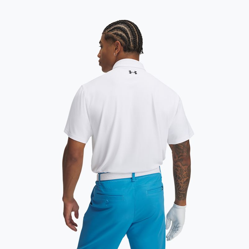 Pánská polo tričko Under Armour Tee To Green Pique Polo white/black 2