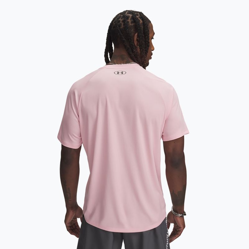 Pánské tričko Under Armour Tech Textured prime pink/black 2