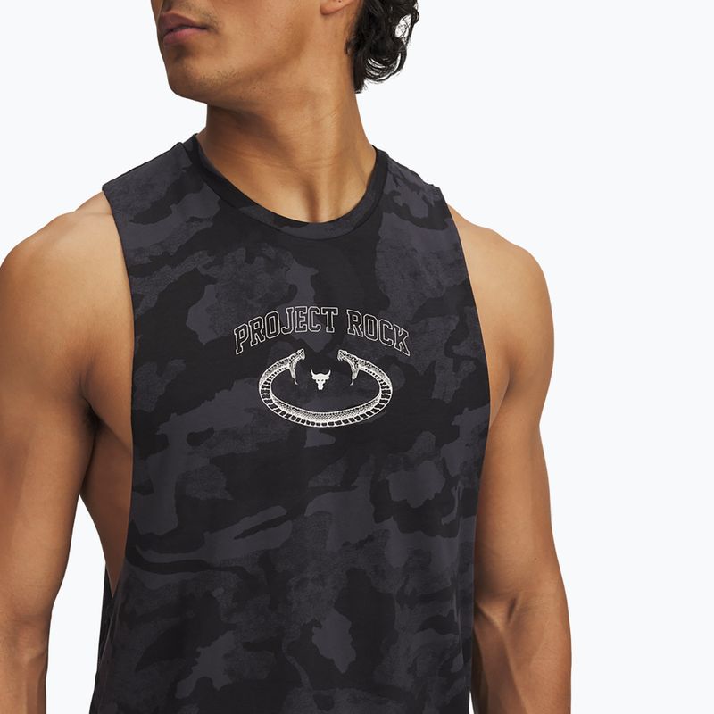 Pánské tričko Under Armour Project Rock Camo Tank anthracite/black/hyper green 3