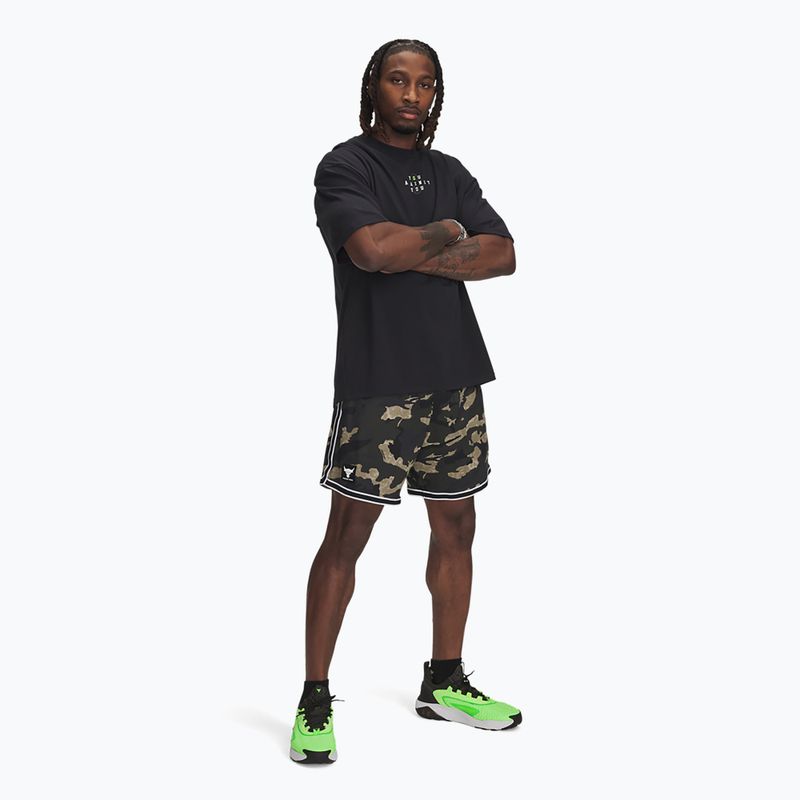 Pánské šortky Under Armour Project Rock Mesh baroque green / white 2