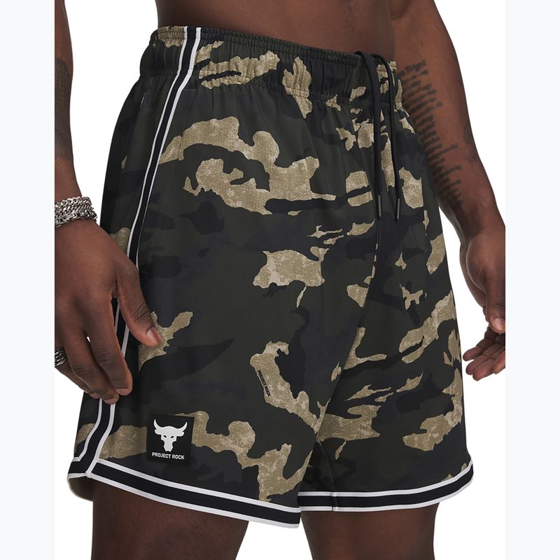 Pánské šortky Under Armour Project Rock Mesh baroque green / white 4