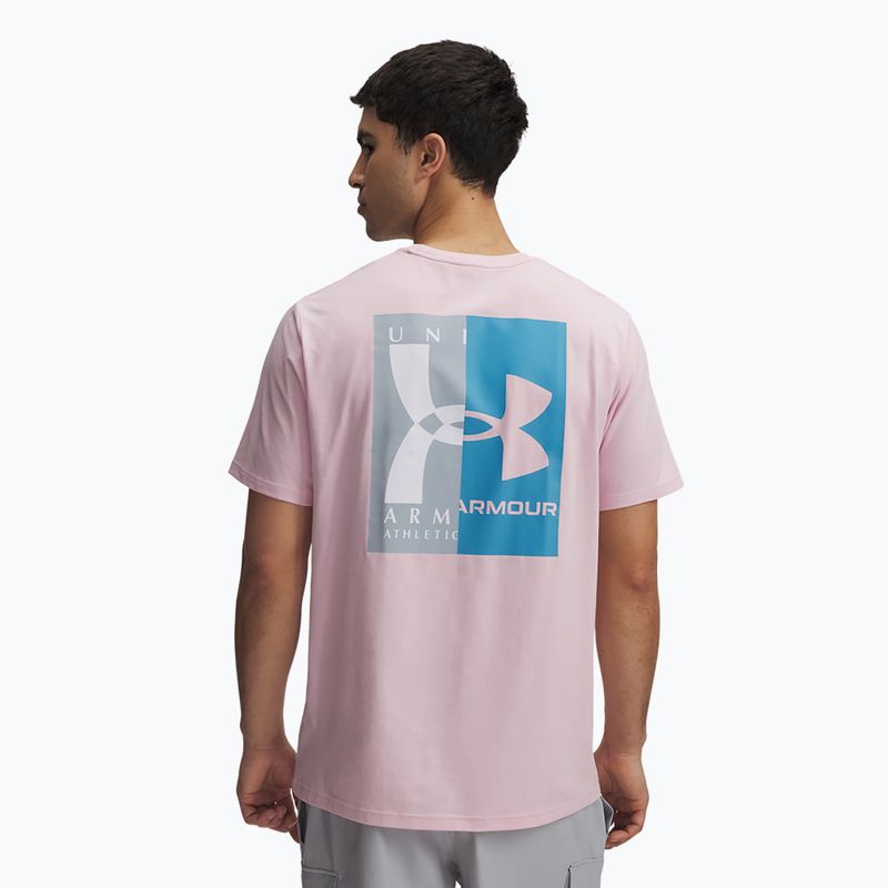 Pánské tričko  Under Armour 60/40S Evol Logo prime pink/ether blue/white 2