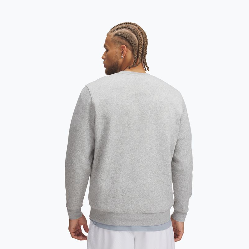 Pánská mikina Under Armour Essential Fleece Crew mod gray light heather/white 2