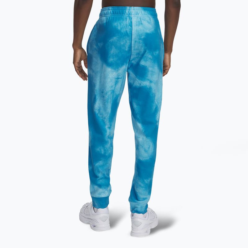 Pánské kalhoty Under Armour Rival Terry Jogger s potiskem ether blue/onyx white 3