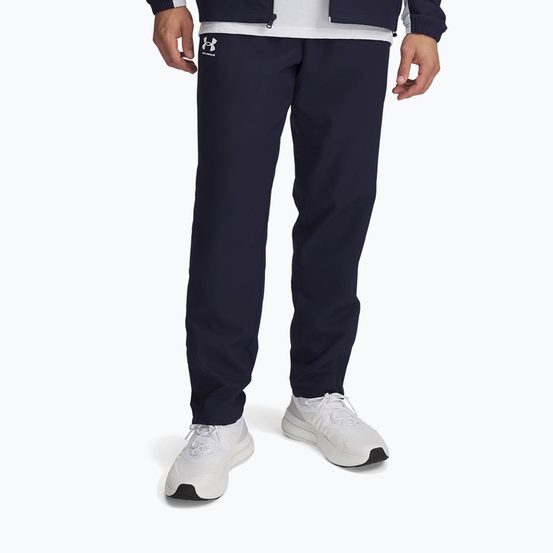 Pánské kalhoty Under Armour Rival Woven Windbreaker Pant midnight navy/midnight navy/white