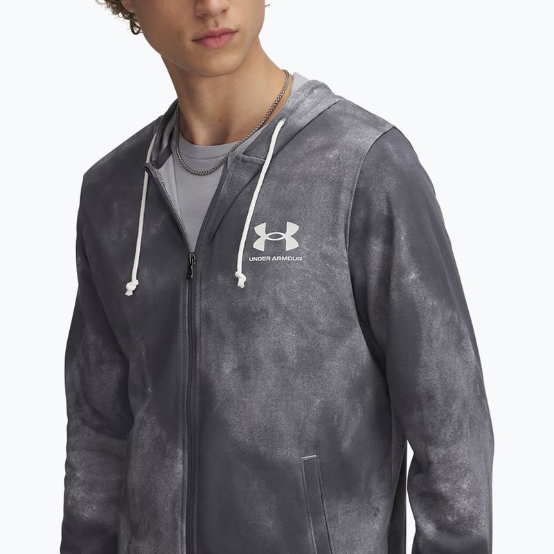 Pánská mikina Under Armour Rival Terry Printed FZ castlerock/onyx white 3