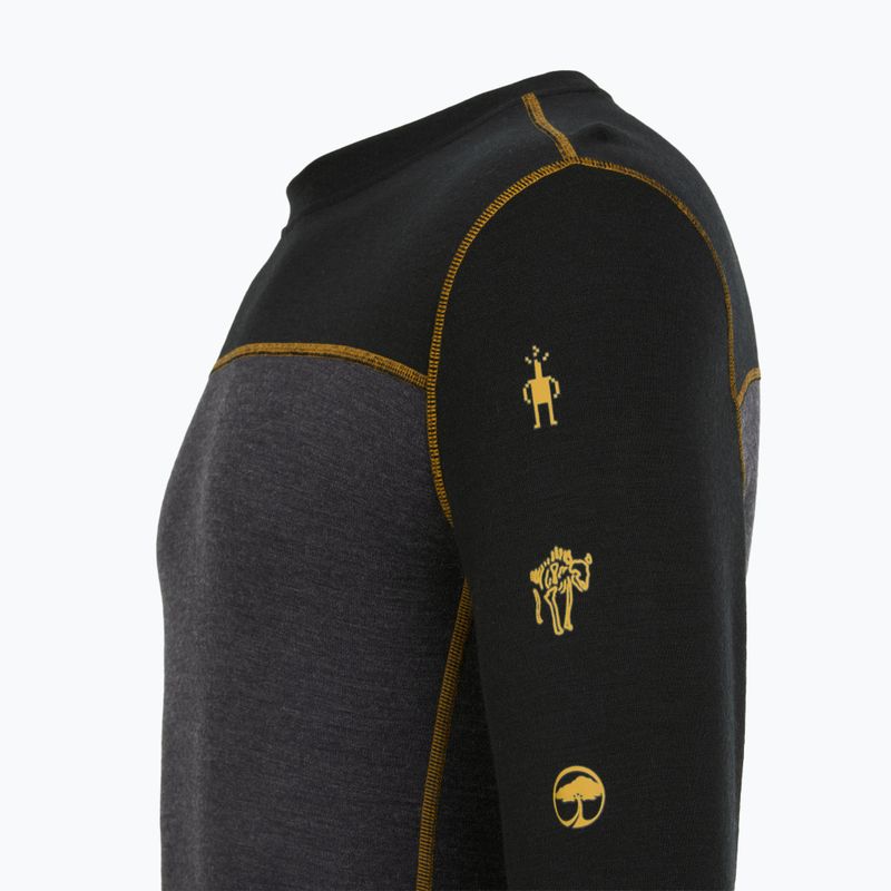Pánské termo tričko Longsleeve Smartwool Classic Thermal Merino Base Layer Colorblock Crew Boxed charcoal/honey gold 6