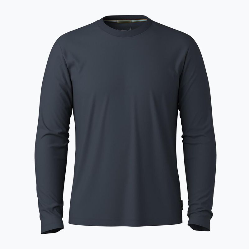 Pánské trekkingové tričko s dlouhým rukávem Smartwool Perfect Crew deep navy 3