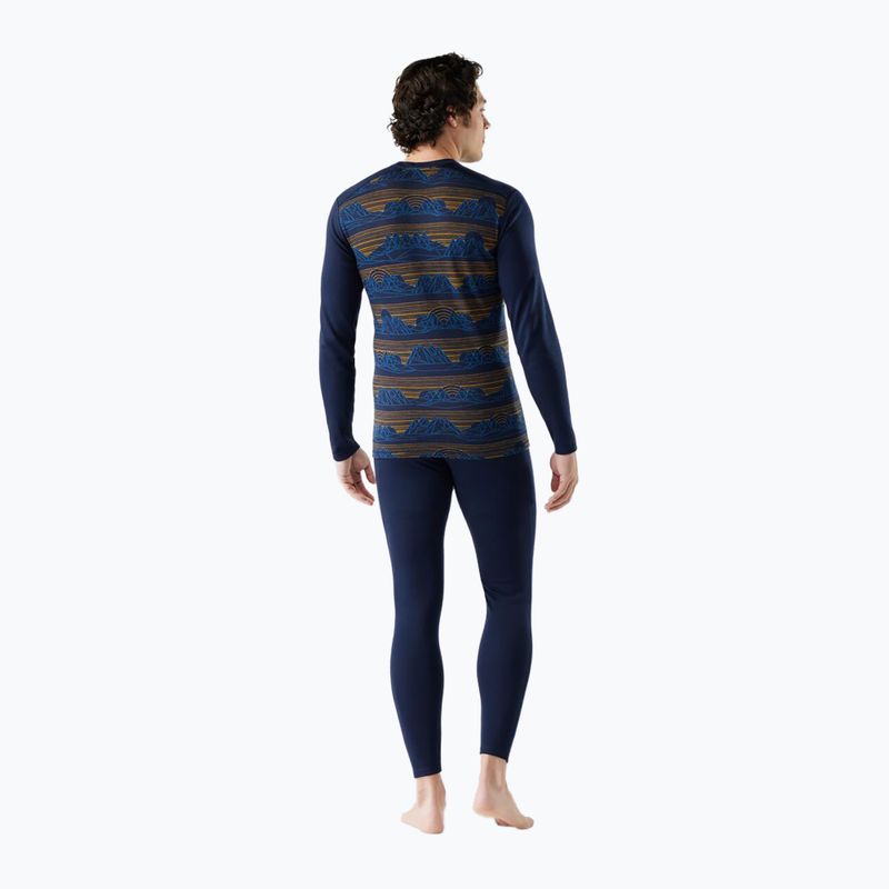 Pánská termoakční mikina Smartwool Merino 250 Baselayer Crew Boxed deep navy geo peaks 2