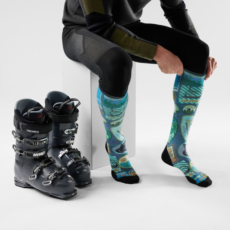 Lyžařské ponožky Smartwool Ski Targeted Cushion Explorer Print OTC deep navy 2