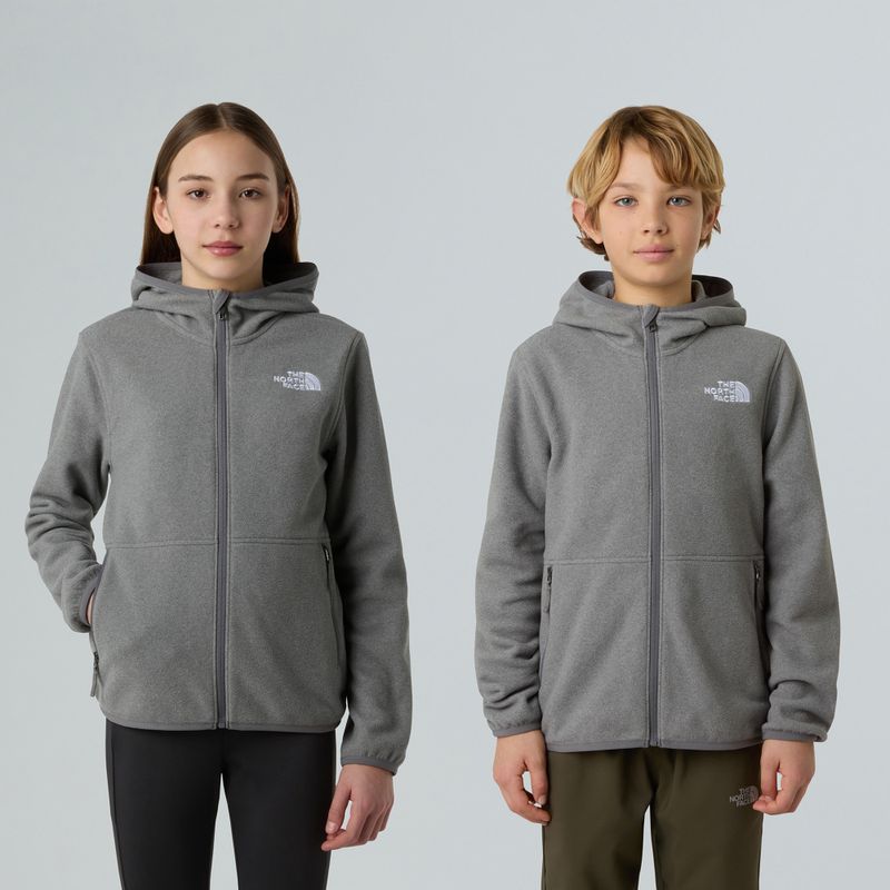 Dětská fleecová mikina The North Face Teen Glacier Full Zip Hoodie mid grey heather 3