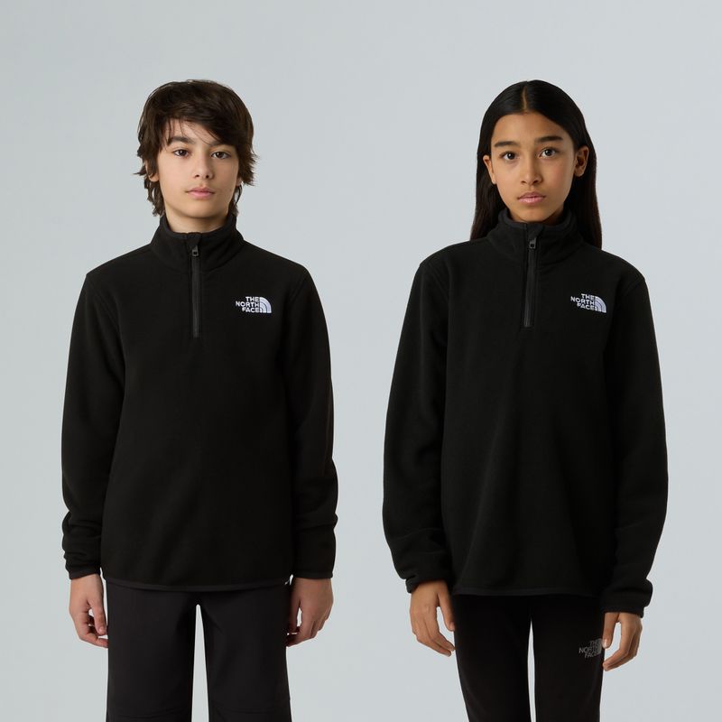 Dětská fleece mikina The North Face Teen Glacier 1/4 Zip black 3