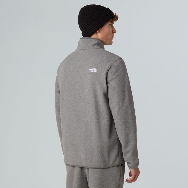 Pánská fleecová mikina The North Face Glacier Fleece 1/4 Zip mid grey heather 3